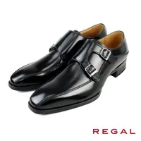 在飛比找momo購物網優惠-【REGAL】日本原廠手工雙釦孟克鞋 黑色(913R-BL)