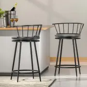 Artiss Bar Stools, Metal Stool Set of 2 Kitchen Counter Barstools Dining Chai...