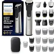 Norelco Philips Multigroom 9000 Series, All-in-One Trimmer, Beard Trimmer and Hair Clipper, 25-Piece/27-Length Men's Grooming Kit for Beard, Face, Nose, Ear and Body, Travel Kit, MG9522/50
