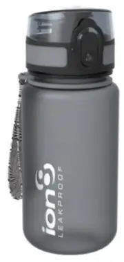 Ion8 LEAK PROOF POD DRINK BOTTLE 350ml One Touch Flip-Top Opening GREY