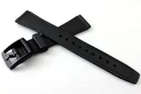 在飛比找Yahoo!奇摩拍賣優惠-12mm 18mm 20mm平面潛水錶風格黑膠錶帶可替代se