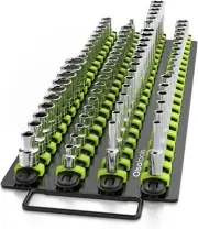 Lightweight Black Socket Holder - Portable Design for 80 Sockets, Easy Use