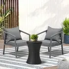 Livsip Outdoor Patio Furniture Set Ice Bucket Black Table Bistro Setting 3pcs