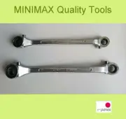 MINIMAX Double Ratchet Ring Spanner Set - Metric. 10mm, 11mm, 12mm &13mm JAPAN
