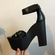 NEW Windsor Smith Black Heels 6.5-7