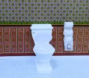 Dollhouse Miniature White Resin Toilet With Cistern (Only)