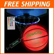 Durable Glow in The Dark Basketball Set with Remote Rim Light - Gift for Kids