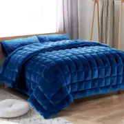 Faux Mink Quilt Comforter Super King Size Doona Winter Weight Machine Washable