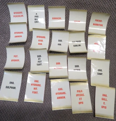 Qty Vintage Apothecary Bottle Labels.