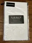 RALPH LAUREN Set of 2 Standard Pillowcases Pure White 100% Cotton Dunham Sateen