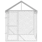 Outdoor Dog Kennel with Roof Pet Dog Cage Crate House Lockable Playpen 2x2x2.5 m