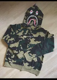 在飛比找Yahoo!奇摩拍賣優惠-A Bathing APE BAPE 鯊魚 連帽外套 迷彩 