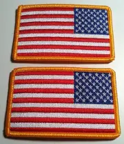 2 UNITED STATES Flag Left Tactical Military Patch W/ VELCRO® Brand Fastener #2