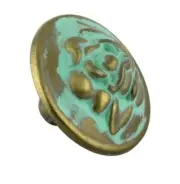 1-1/4" Old Rose Pattern Knob Verdigris