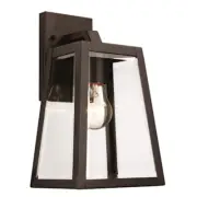 Trans Globe Obsidian 12" 1 Light Outdoor Wall Lantern, Black/Clear - 50211BK