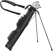 Shopsource Lightweight Golf Stand Bag, Portable Golf Bag with Insulated Cooler Pocket, Easy to Carry and Auto-Fold Stand, Ideal for Driving Range, Pitch n Putt, Par 3, Executive Courses