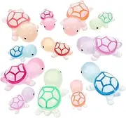 TEHAUX 12pcs Household Decor Home Decoration Desk Decorations Small Animal Figurines Decorations for Home Tabletop Decor Turtle Decorations for Office Resin Luminous Accessories