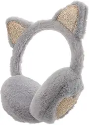 [GLSTOY] Cat Ears Animal Headbands Sports Ear Warmer Headband Sports Headbands Ear Muffs for Cat Ear Muffs Ear Animal Ears Headband Earmuff Grey Plush
