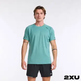 【2XU】男 Aero運動短袖上衣(湖水綠/反光綠)