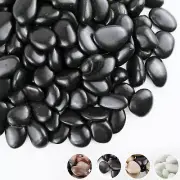 5Lbs Black Pebbles, 1-2 Inch Natural River Rocks for Aquarium and Indoor Plants