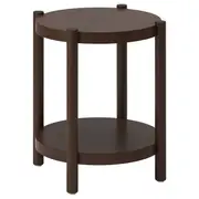 LISTERBY side table, dark brown beech veneer, 50 cm