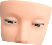 Eyelash Mannequin Head Flat Eyelash Mannequin Silicone Practice Makeup Face Lash Mannequin for Starter Cosmetology Students, Straight Eyelashes