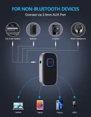 Bluetooth 5.0 Receiver Car Noise Cancelling AUX Adapter Music Receiver Stereo