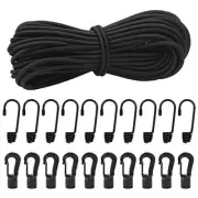 1/4bungee Shock Cords With Hooks 65 Feet Elastic Nylon Cords Kayak Stretch Stri