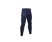 Men'S Compression Pants Pocket Baselayer Cool Dry Ankle Leggings Active Tights - Navy