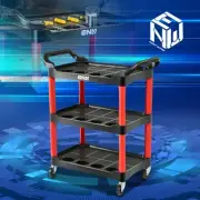 3-Level 264.5lbs Composite Workshop Trolley PP Portable w/Wheels for Workshop
