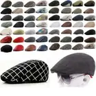 Men Retro Gatsby Ivy Hat Golf Cabbie Driving Beret Flat Hat Newsboy Cap Outdoor_