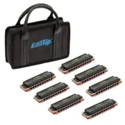 Harmonica Set of 7, 10 Holes Diatonic Blues Harp Mouth Organ Set of 7 Keys 00...