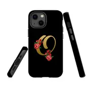 For Apple iPhone 13 mini Case, Armour Back Cover, Embellished Letter O