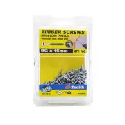 Zenith 8G x 16mm Zinc Plated Hinge-Long Thread Countersunk Head Screws 100 Pack