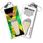 Jamaica FootWhere® Souvenir Zipper-Pull. Made in USA