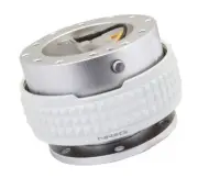 NRG ALUMINUM STEERING WHEEL QUICK RELEASE 2.1 SILVER STUDDED RING GLOW IN DARK