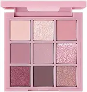 9 Color Eyeshadow Palette Makeup, Matte Glitter Shimmer Korean Eye Shadow Palettes, Highly Pigmented Long Lasting Waterproof Blendable, Knit Violet Rose Gold Purple Pink Dark Brown Glitter Eye Makeup