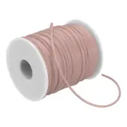 55 Yards 2mm PVC Hollow Pipe Rubber Cord 1mm ID with Plastic Spool, Rose Brown