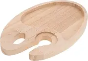 OKUMEYR Appetizer Plate with Wine Glass Holder Elegant Snack Tray for Fruits Snacks and Candies Versatile Serving Platter for Outdoor Gatherings and Weddings