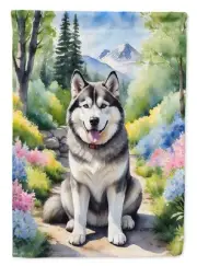 Alaskan Malamute Spring Garden Garden Flag Mailbox Flag Decorative Yard Flag
