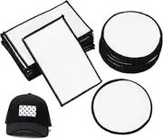 [EXAOMBLE] 30 Pcs Patches for Clothing Durable Heat Transfer Patches for Repairing and Decorating Hats Backpacks and Apparel Versatile Sublimation Blanks with Strong Adhesive Backing