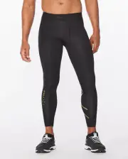 GREAT SAVINGS || 2xu Force Mens Compression Long Tights (Black/Gold)