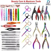 Beauty Tweezers Acrylic Cutters & Scissors Set for Eyebrows Cuticles Nails