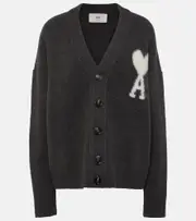 [Ami Paris] Ami Paris Ami De Caur alpaca-blend cardigan AU 18 grey