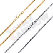 Men Stainless Steel Wheat Necklace Braided Gold Plated 3mm Link 18-36"Chain*C20