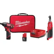 Milwaukee High-Speed Ratchet + Screwdriver Kit 12V Li-Ion Brushless Cordless