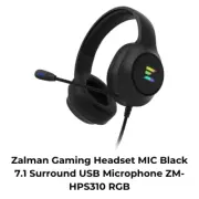 Zalman Gaming Headset MIC Black 7.1 Surround USB Microphone ZM-HPS310 RGB