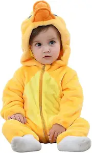 Unisex Animal Costume Flannel Hooded Romper Jumpsuit 13 18 Months Duck