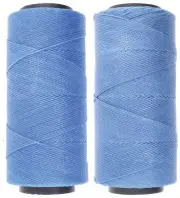 2 Knot It Waxed Polyester Cord 1mm Diameter 144M Spools (Azure Blue, Sky Blue)