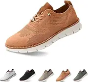 EOVKUFNG Mens Wearbreeze Shoes,Urban - Ultra Comfortable Shoes, Wearbreeze Urbans, Mens Casual Dress Oxfords Business Comfortable Mesh Walking Shoes (Orange,8)